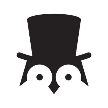 Penguin with hat logo ilustration vector art Stock Illustration