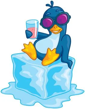 Penguin On Ice Stock Illustration