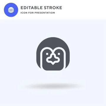 Penguin icon vector, filled flat sign, solid pictogram isolated on white, logo Illustrazione stock