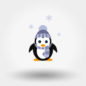 Penguin in a knitted cap Stock Illustration