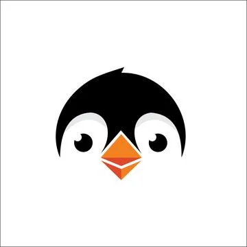 Penguin logo design head Stock Illustration