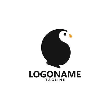 Penguin logo design vector Illustrazione stock