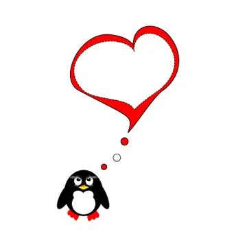 Penguin on love Stock Illustration