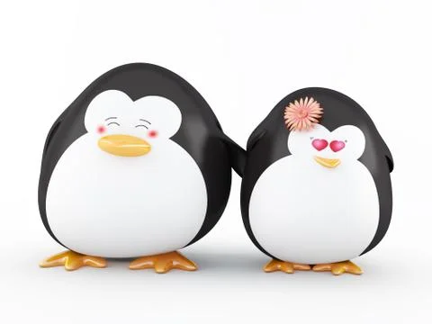 Penguin in love Stock Illustration
