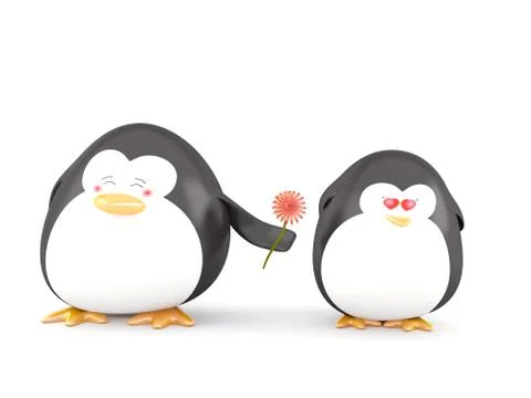Penguin in love Stock Illustration