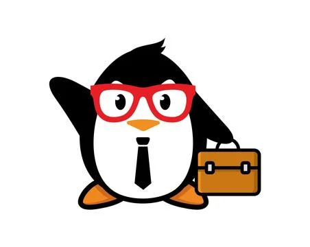 Penguin mascot character design vector Stock Illustration