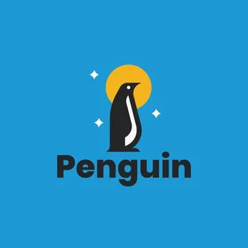 Penguin modern logo design. Vector illustration. Stock Illustration