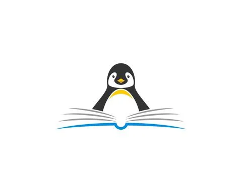Penguin reading book vector illustration Stock Illustration