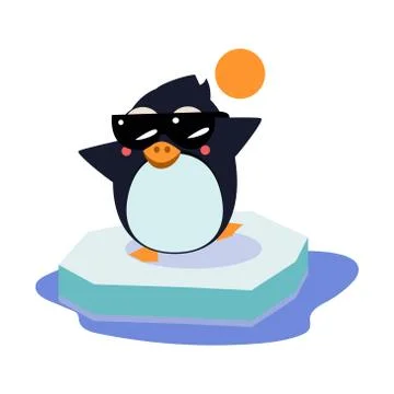 Penguin Riding a Roller Coaster. Vector Illustartion Illustrazione stock