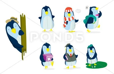 Penguin Set Stock Illustration