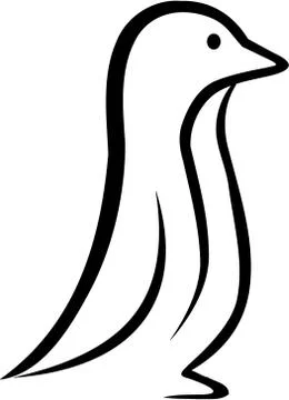 Penguin silhouette handdrawn Stock Illustration