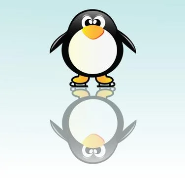 Penguin on skate Stock Illustration