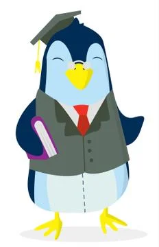 Penguin Study Stock Illustration
