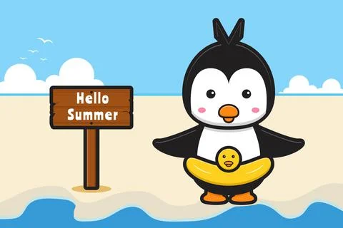 Penguin Summer-11 イラスト素材