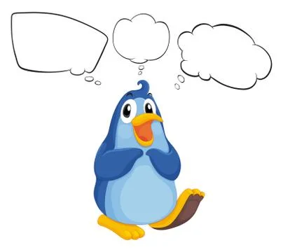 A penguin thinking 스톡 일러스트