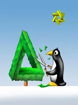 Penguin topiary Stock Illustration