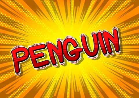Penguin - Vector illustrated comic book style phrase. 스톡 일러스트
