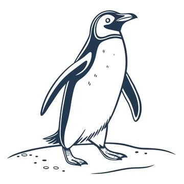 Penguin Vector Illustration Minimal Flat Style C (1) vector illustration de.. Stock Illustration