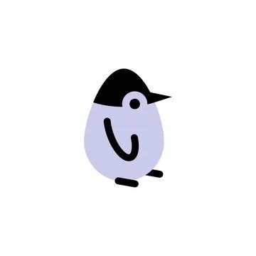 Penguin. Vector logo in bold line style Stock Illustration