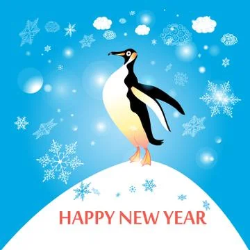 Penguin winter Stock Illustration