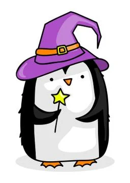 Penguin witch Stock Illustration