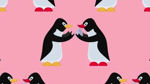 Penguins with an egg. Pattern. Slow motion Stock Footage 163516848