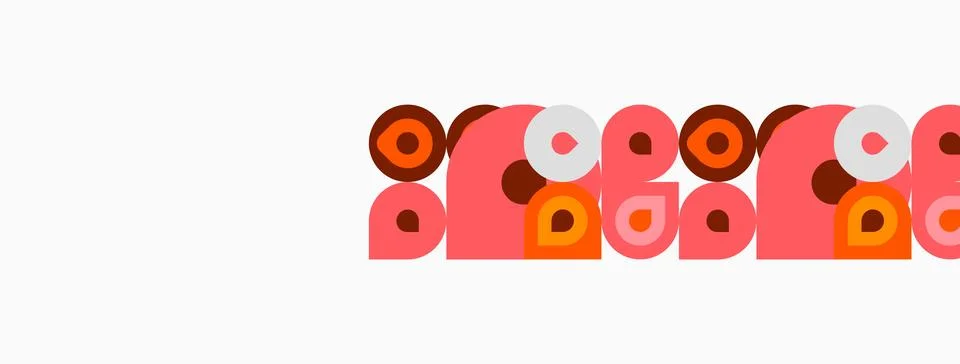 Penguins form repeating pattern. Pink, yellow, orange colors dominate design. Stock Illustration