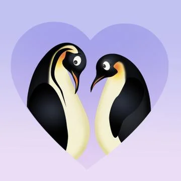 Penguins in love Stock Illustration