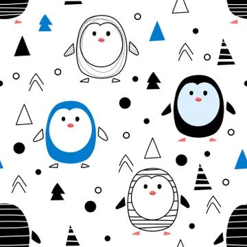 Penguins pattern Stock Illustration