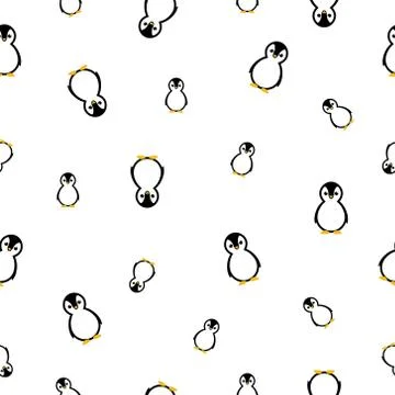 Penguins seamless pattern Stock Illustration
