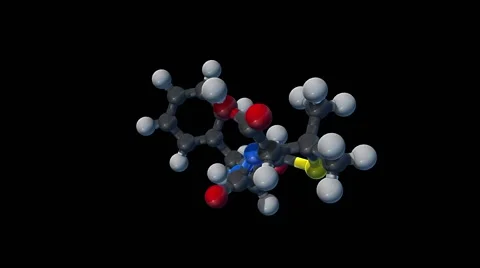 Penicillin G, molecular model Vidéo 64826137
