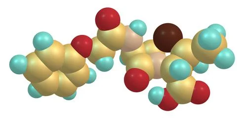 Penicillin molecular structure isolated on white Stock Illustration