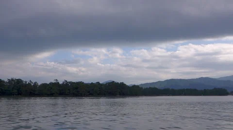 Peninsula at Amanohashidate from Boat Stock-Footage 32356903