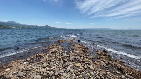 Peninsula Tip Where Two Oceans Meet – Stunning Mountain and Cloudscape Stock Footage 273687573