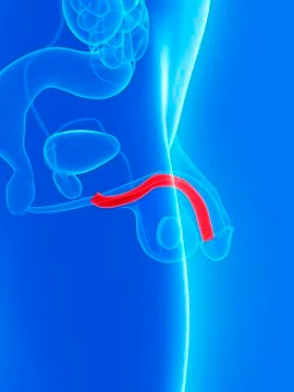 Penis anatomy, artwork Stock Illustration