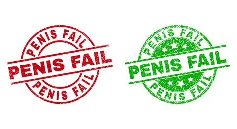 PENIS FAIL Round Seals Using Corroded Style Stock Illustration