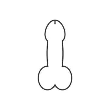Penis icon on white background. Vector illustration, flat design. Stock Illustration