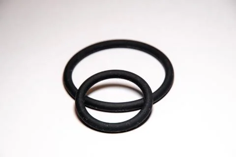 Penis rings in different sizes isolated on white background Foto stock