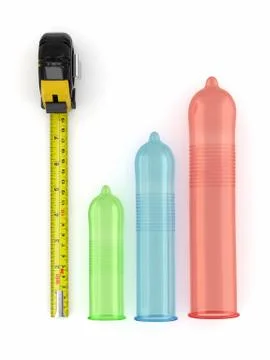 Penis size. condoms of different sizes, and roulette. 3d 스톡 일러스트