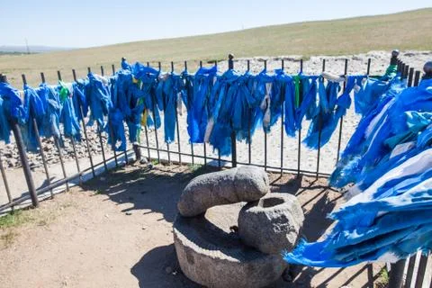 Penis stone in Mongolia Stock Photos
