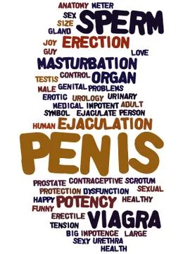 Penis, word cloud concept Illustrazione stock