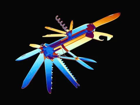 Penknife, X-ray artwork Illustrazione stock
