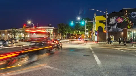 Penn at North Intersection Day to Night Timelapse (Baltimore) Stock Footage 150610420