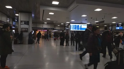 Penn Station Interior Timelapse Stock Footage 98877606
