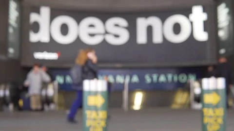 Penn Station out of focus Commuters in NYC Stock Footage 105939791