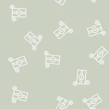 Pennant flag banner line vector seamless pattern Stock Illustration