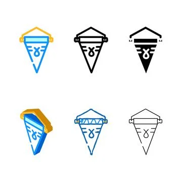 Pennant flag color icon vector modern Illustration