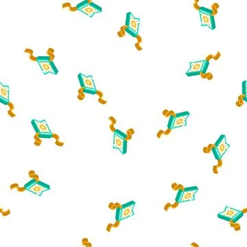 Pennant flag map isometric icon seamless pattern Illustrazione stock