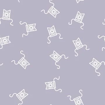 Pennant flag map line vector seamless pattern Illustrazione stock