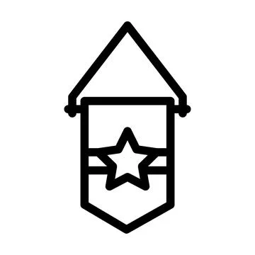 Pennant flag web line icon vector illustration Stock Illustration